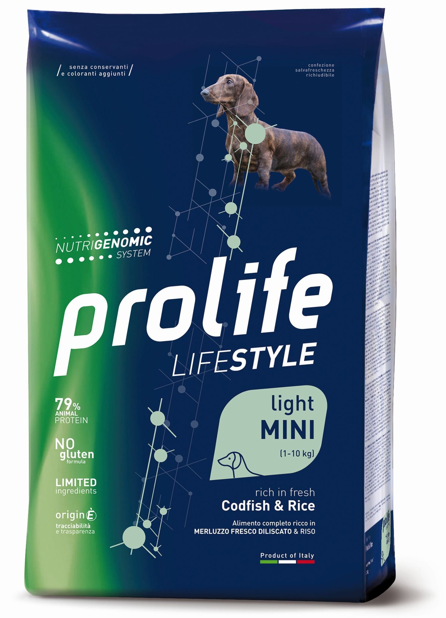 Prolife LifeStyle Light Mini Merluzzo e Riso 7kg - Crocchette Cane Prolife LifeStyle Light Mini Merluzzo e Riso 7kg - Crocchette Cane